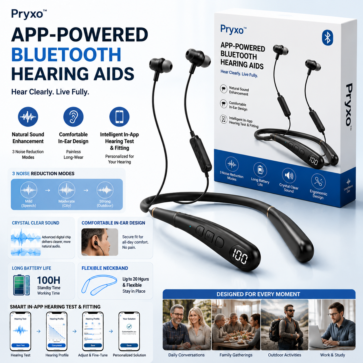 🔥 Today Only! Pryxo™ Smart Hearing Aid — Crystal Clear Sound, 3 Noise Reduction Modes & All-Day Comfort 👂✨